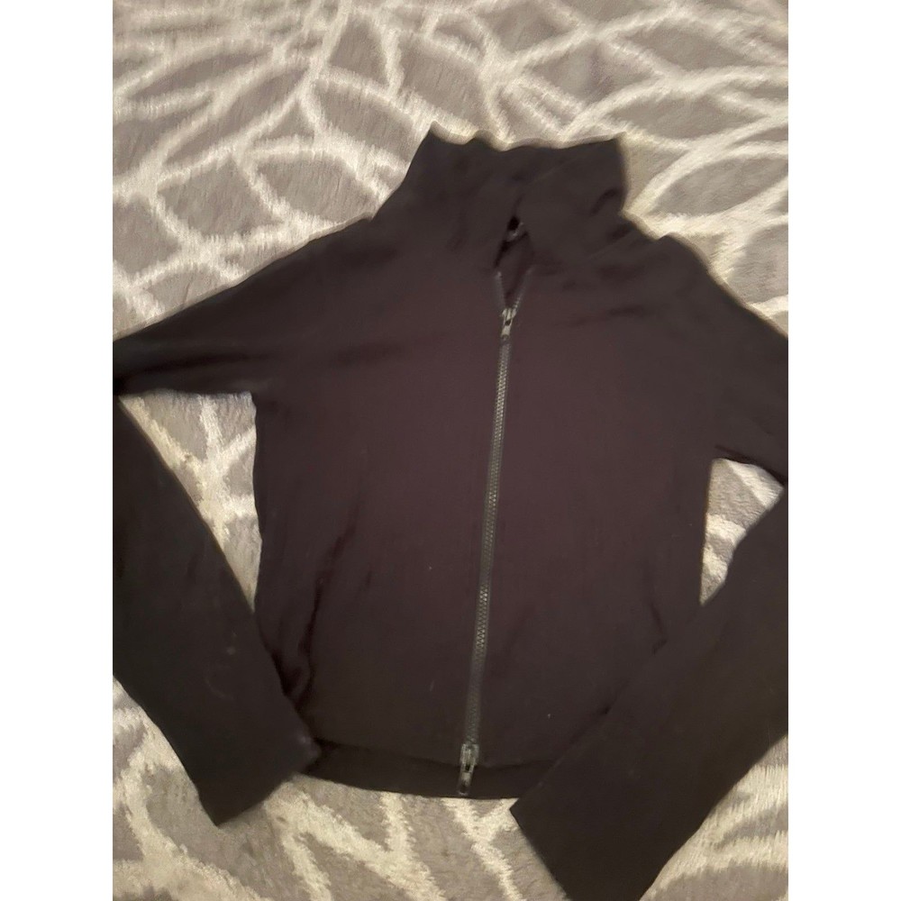 Black Ribbed PrettyLittleThing Full Zip Jacket - Picture 3 of 3
